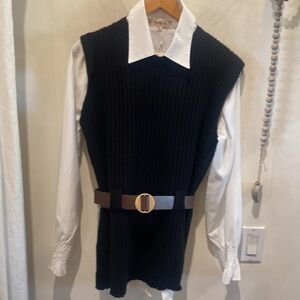 Derhy 2 pc pascalibr sweater/shirt set-Black